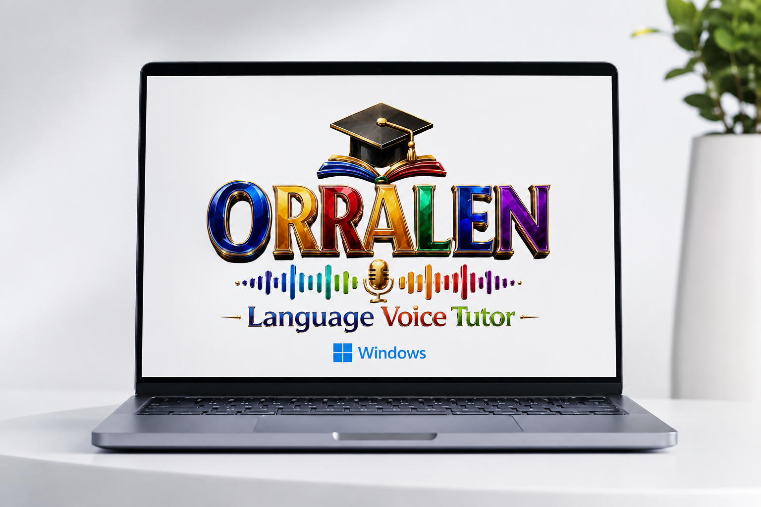 Language Voice Tutor on laptop